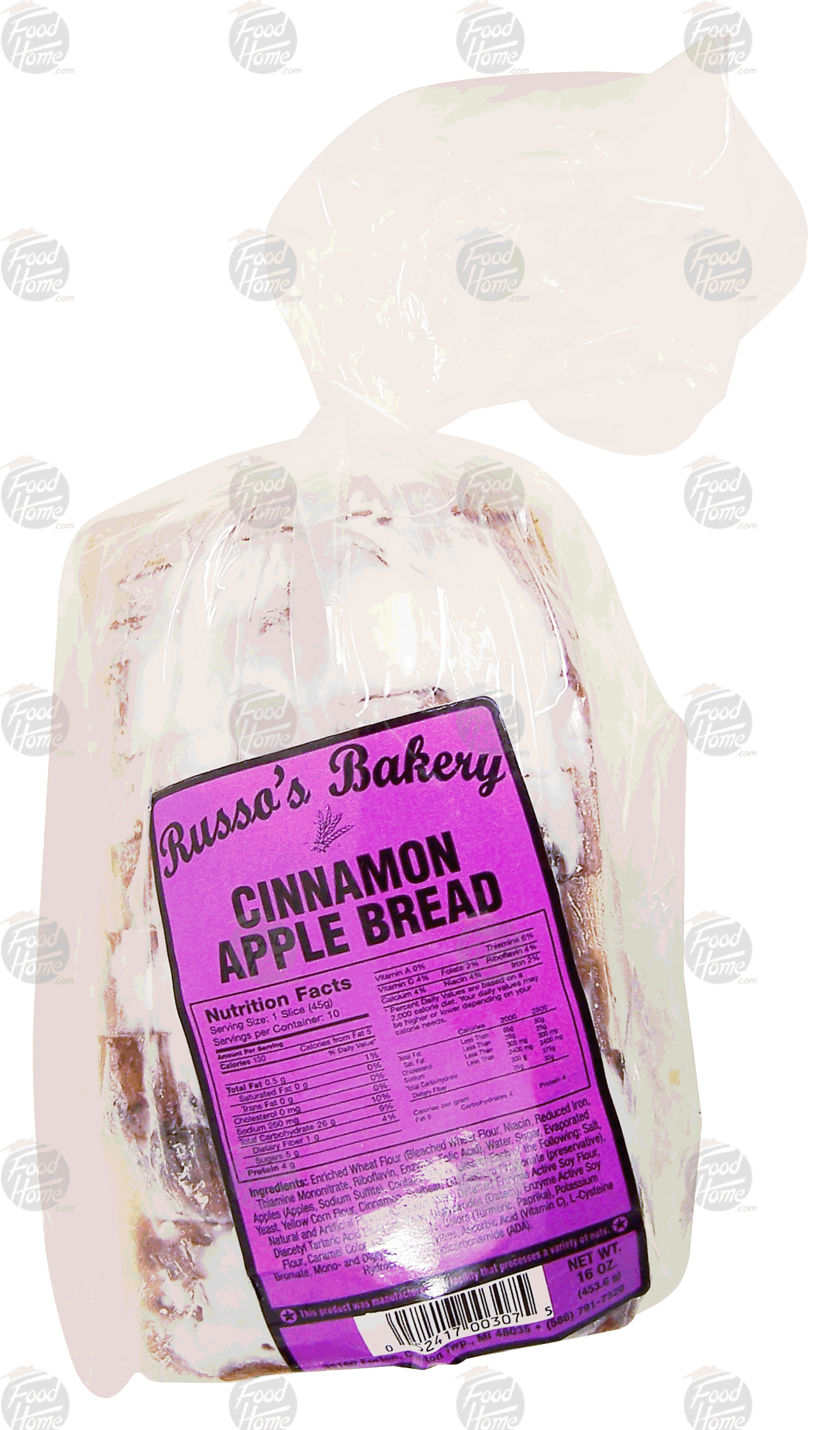 Russo's Bakery  cinnamon apple bread, sliced, white frosting coating Full-Size Picture